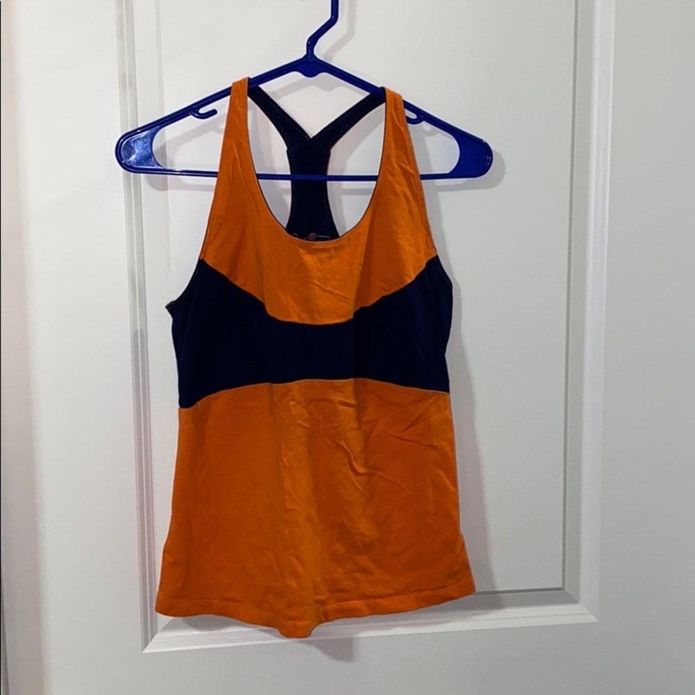 Orange & Blue Auburn Racerback Tank w Built In Bra